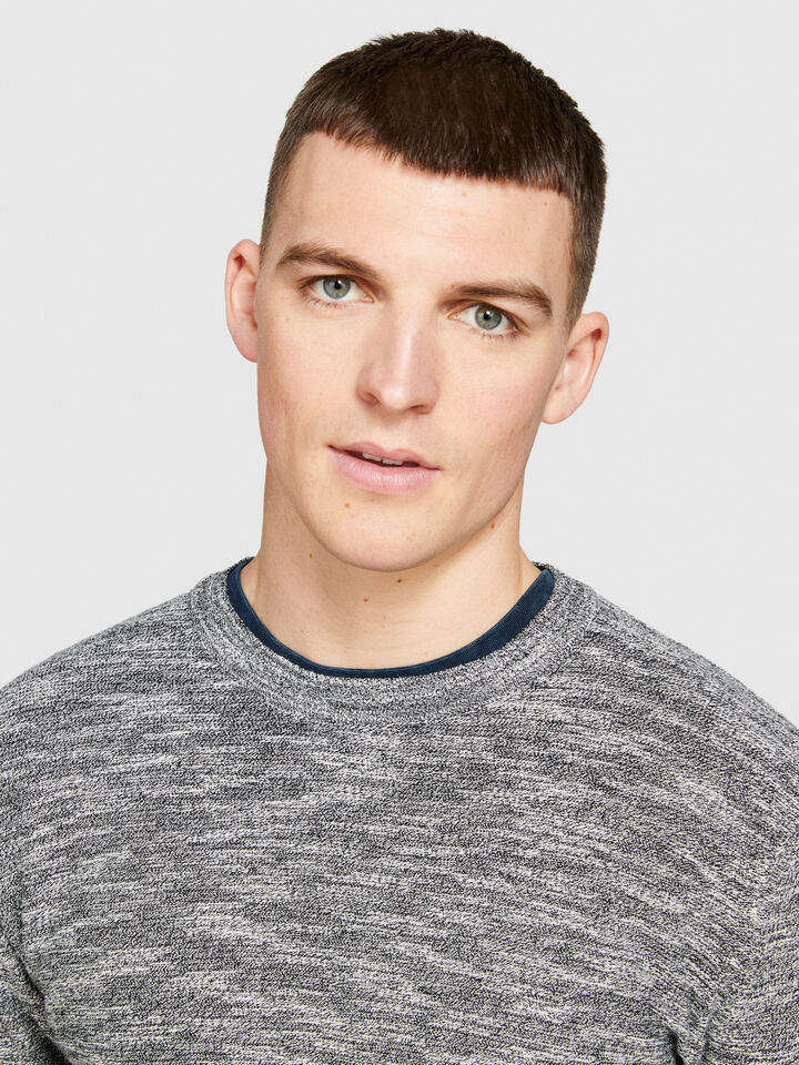 Marl sweater - men's crew neck sweaters - Light Gray | Sisley image number 5